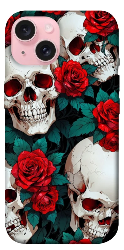 Чехол на Apple iPhone 15 (6.1") skull and rose фото 1 из 1