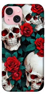 Чохол на Apple iPhone 15 (6.1") skull and rose фото 1 з 1