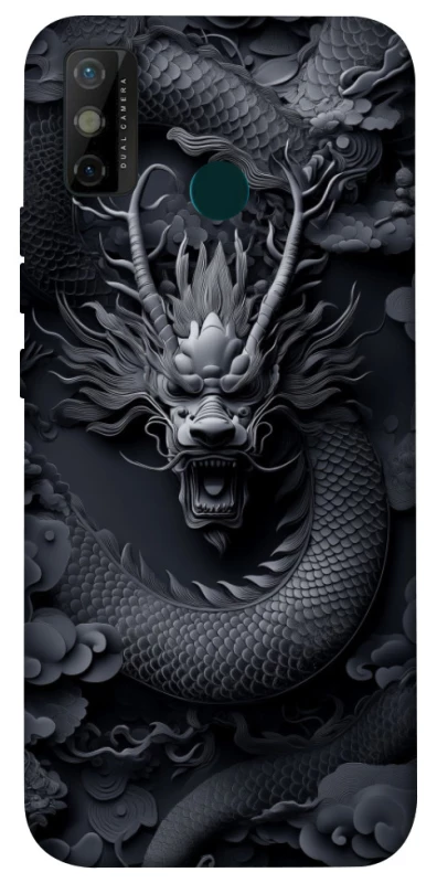 Чехол на TECNO Spark 6 Go black dragon фото 1 из 1