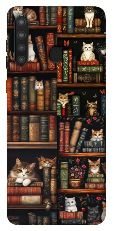 Чехол на Samsung Galaxy A21 Cats & Books фото 1 из 1