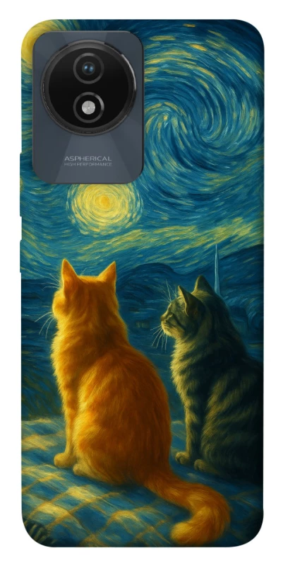 Чохол на Vivo Y02 Cats under the stars фото 1 з 1