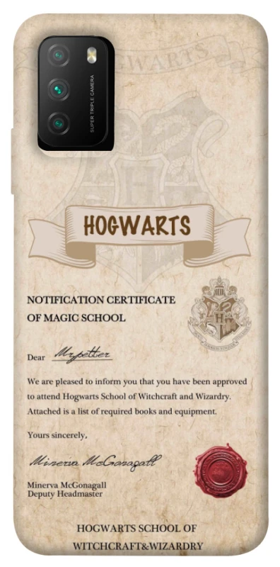 Чехол на Xiaomi Poco M3 The Hogwarts acceptance letter фото 1 из 1