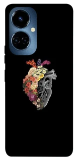 Чохол на TECNO Camon 19 Heart with flowers фото 1 з 1