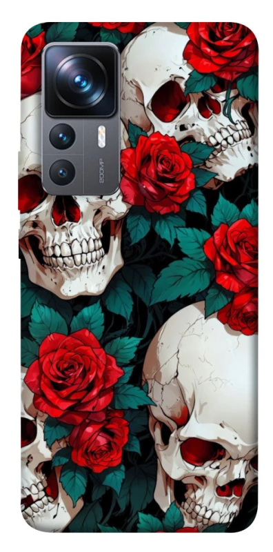 Чохол на Xiaomi 12T / 12T Pro skull and rose фото 1 з 1