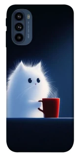 Чехол на Motorola Moto G41 Чехол кот с кофе фото 1 из 1