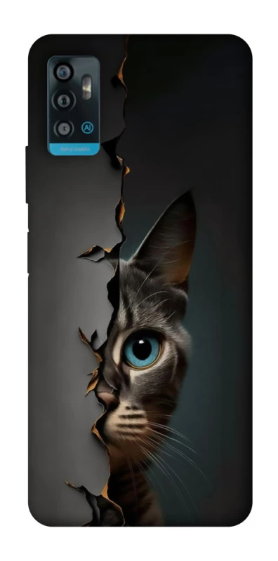 Чехол на ZTE Blade A71 Кот-подглядыватель v2 фото 1 из 1