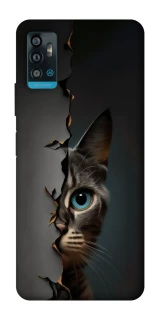Чехол на ZTE Blade A71 Кот-подглядыватель v2 фото 1 из 1