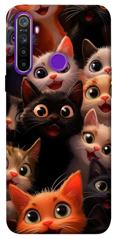 Чохол на Realme 5 happy cats фото 1 з 1