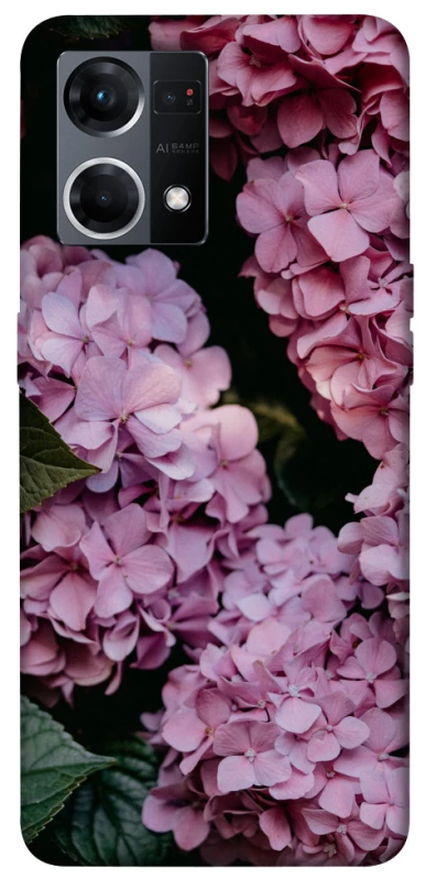 Чохол на Oppo Reno 7 4G Рожеві гартензії фото 1 з 1