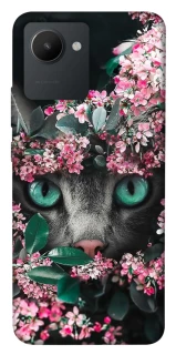 Чохол на Realme C30s Кіт в квітах фото 1 з 1