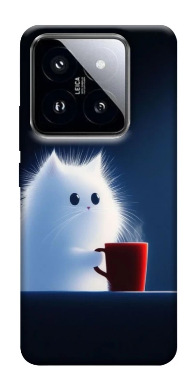 Чохол на Xiaomi 14 Pro Чохол кіт з кавою фото 1 з 1