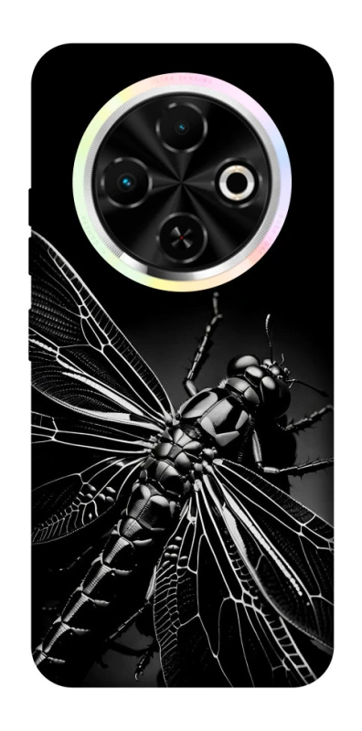 Чохол на TECNO Spark 30C Black dragonfly фото 1 з 1