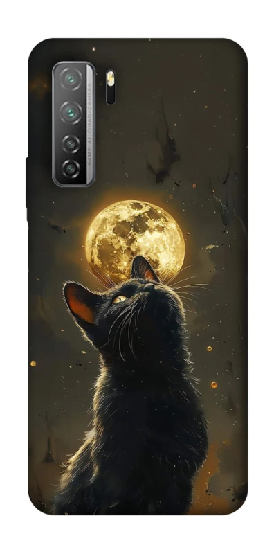 Чохол на Huawei Nova 7 SE Кіт під місяцем v2 фото 1 з 1
