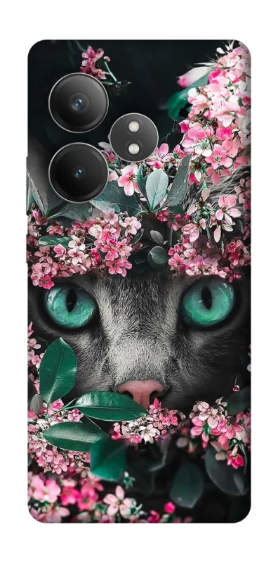 Чохол на Realme GT Neo 6 Кіт в квітах фото 1 з 1