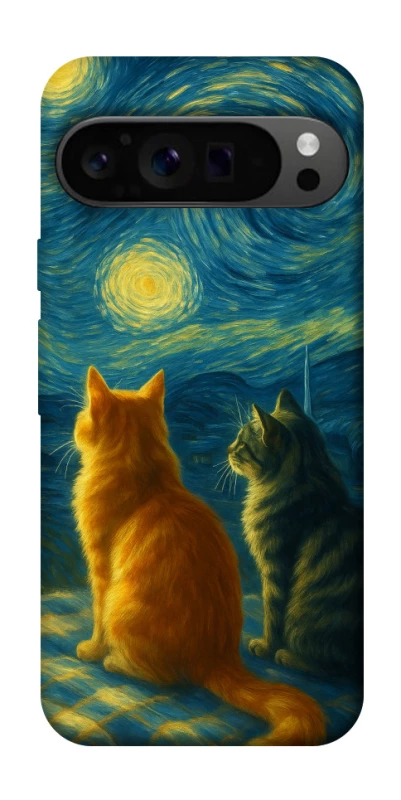 Чехол на Google Pixel 9 Pro Cats under the stars фото 1 из 1