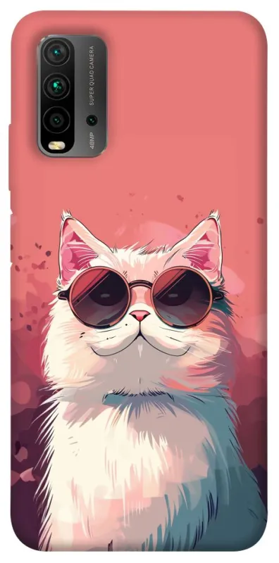 Чехол на Xiaomi Redmi 9T Сat with glasses фото 1 из 1