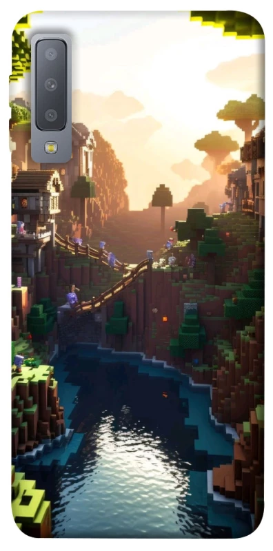 Чохол на Samsung A750 Galaxy A7 (2018) Minecraft sunset фото 1 з 1