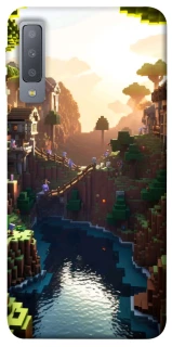 Чехол на Samsung A750 Galaxy A7 (2018) Minecraft sunset фото 1 из 1
