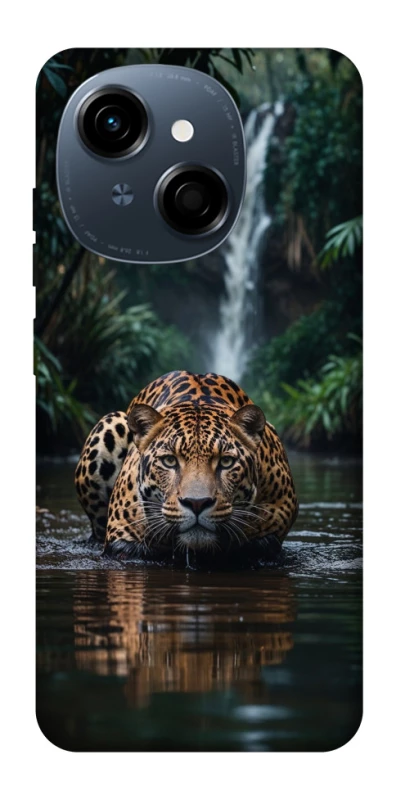 Чехол на TECNO Spark Go 1 Leopard in water фото 1 из 1