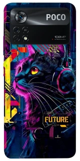 Чехол на Xiaomi Poco X4 Pro 5G Cyber Cat v2 фото 1 из 1