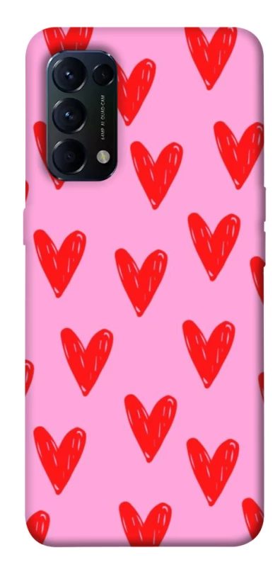 Чохол на Oppo Reno 5 4G Red hearts 2 фото 1 з 1