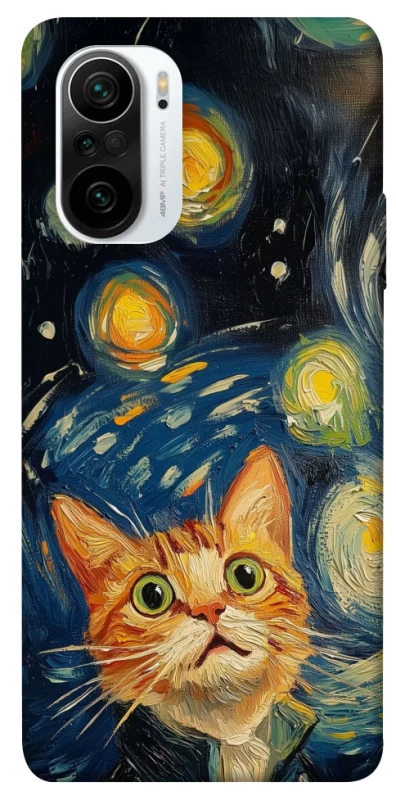 Чехол на Xiaomi Redmi K40 / K40 Pro / K40 Pro+ / Poco F3 paint cat фото 1 из 1