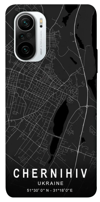 Чехол на Xiaomi Redmi K40 / K40 Pro / K40 Pro+ / Poco F3 Chernihiv map фото 1 из 1