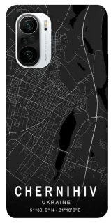 Чехол на Xiaomi Redmi K40 / K40 Pro / K40 Pro+ / Poco F3 Chernihiv map фото 1 из 1