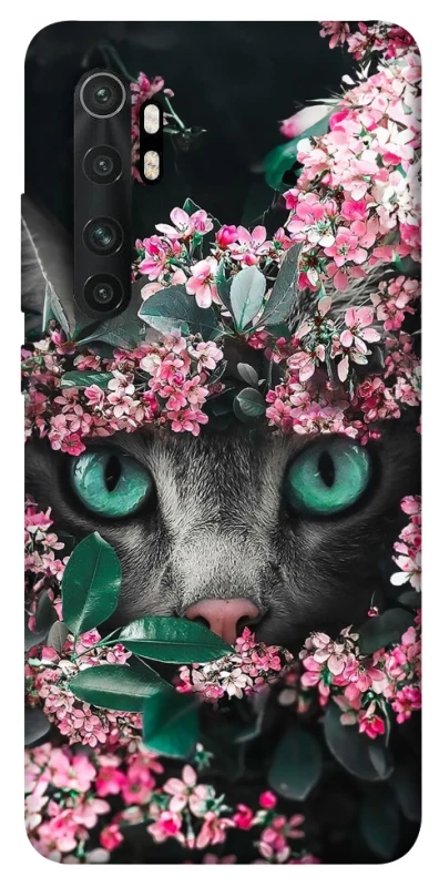Чохол на Xiaomi Mi Note 10 Lite Кіт в квітах фото 1 з 1