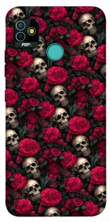 Чехол на TECNO POP 5 Черепа и розы фото 1 из 1