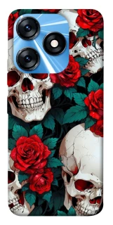 Чохол на TECNO Spark 10 skull and rose фото 1 з 1