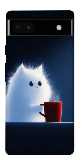 Чехол на Google Pixel 6a Чехол кот с кофе фото 1 из 1