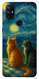 Чехол на OnePlus Nord N10 5G Cats under the stars фото 1 из 1