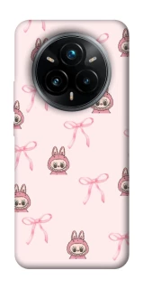 Чехол на Realme 14 Pro Pink bows and Labubus фото 1 из 1