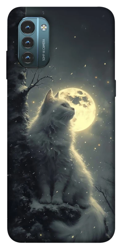 Чехол на Nokia G21 Кот под луной фото 1 из 1