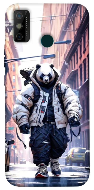 Чехол на TECNO Spark 6 Go Панда курьер фото 1 из 1