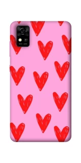 Чехол на ZTE Blade A31 Red hearts 2 фото 1 из 1