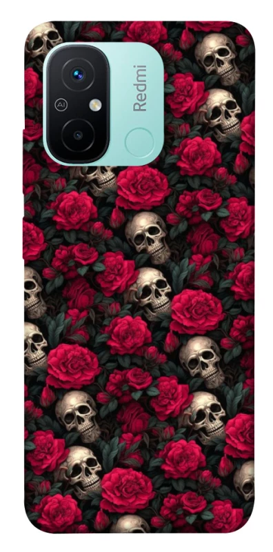 Чохол на Xiaomi Redmi 12C / Poco C55 Черепа та рози фото 1 з 1