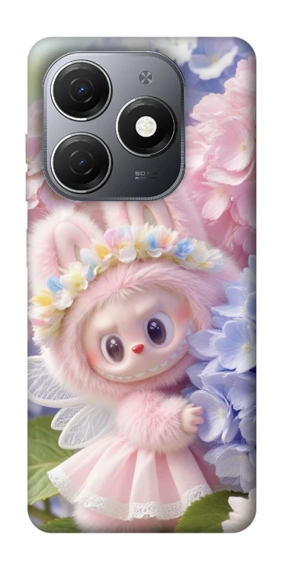 Чохол на TECNO Spark 20 Labubu & Flowers ver.1 фото 1 з 1