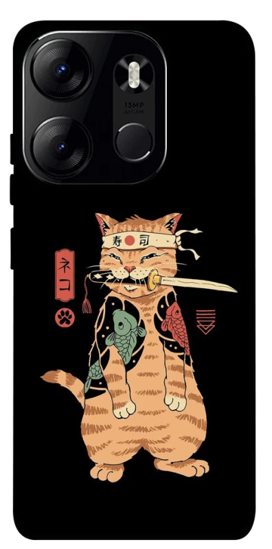 Чохол на Tecno Spark Go 2023 Кіт-самурай фото 1 з 1