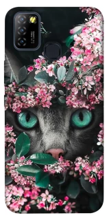 Чохол на Infinix Hot 10 Lite Кіт в квітах фото 1 з 1