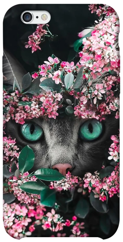 Чохол на Apple iPhone 6/6s (4.7") Кіт в квітах фото 1 з 1