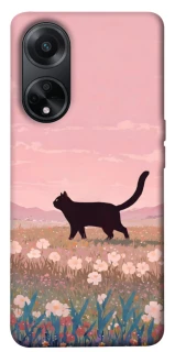 Чехол на Oppo A98 cat on a field фото 1 из 1
