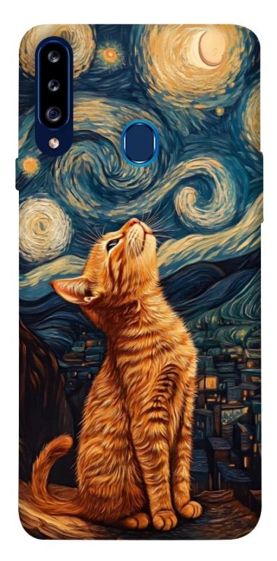 Чохол на Samsung Galaxy A20s van gogh cat фото 1 з 1