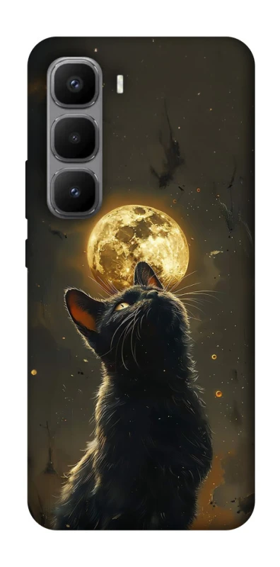 Чохол на Infinix Hot 60 Pro+ Кіт під місяцем v2 фото 1 з 1