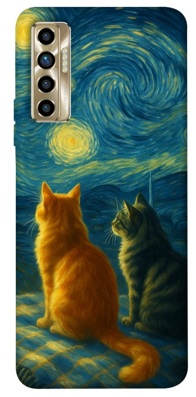 Чохол на TECNO Camon 17P Cats under the stars фото 1 з 1