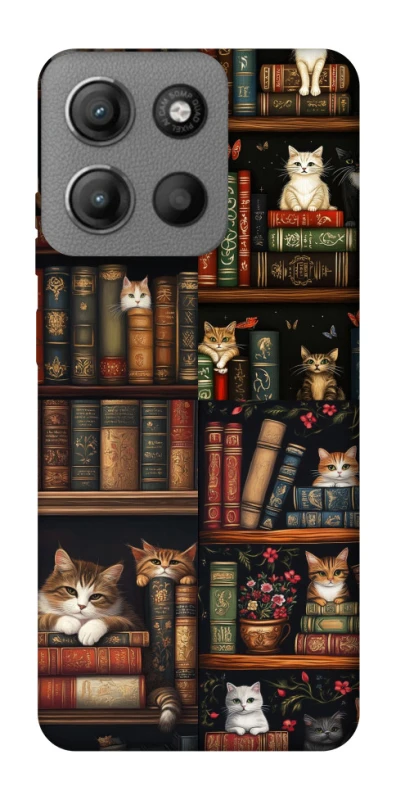 Чохол на Motorola Moto G15 Power Cats & Books фото 1 з 1