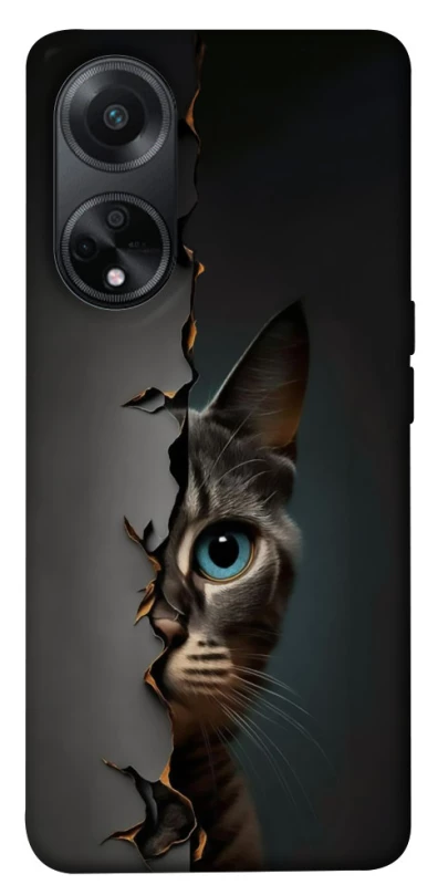 Чехол на Oppo A98 Кот-подглядыватель v2 фото 1 из 1