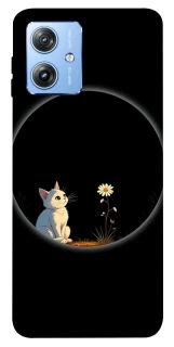 Чохол на Motorola Moto G84 Cat and flower фото 1 з 1