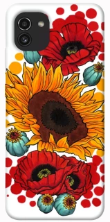 Чохол на Samsung Galaxy A03 Соняшники та маки фото 1 з 1